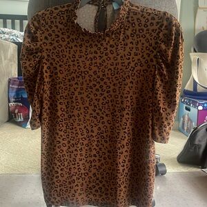 CeCe Knit blouse with ruffle sleeves